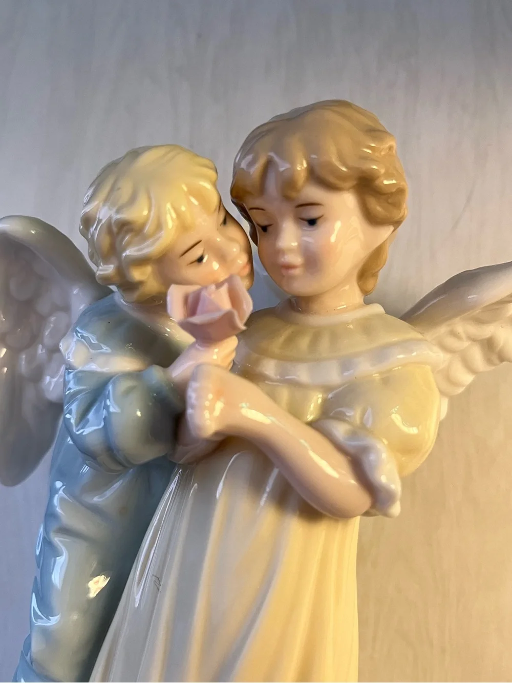 Vintage Porcelain Boy & Girl Angel Figurine Heavenly Collectible Decor